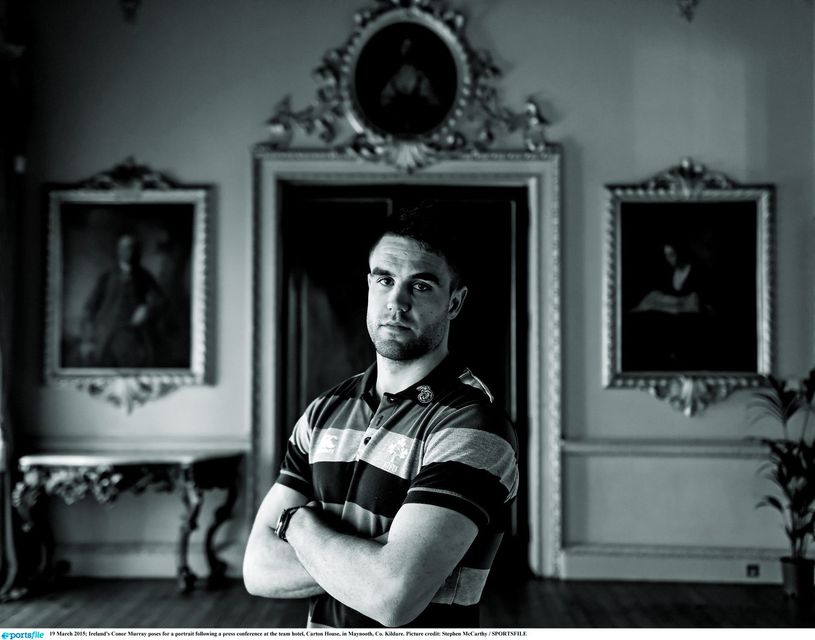 19 March 2015; Ireland's Conor Murray poses for a portrait following a press conference at the team hotel, Carton House, in Maynooth, Co. Kildare. Picture credit: Stephen McCarthy / SPORTSFILE