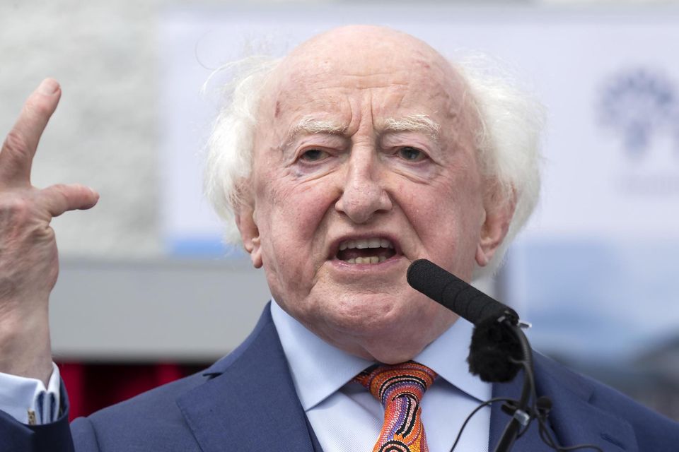 President Michael D Higgins speaking after he opened Jigginstown Manor, a Tiglin facility for vulnerable young adults, in Naas, Co Kildare yesterday. Photo: Colin Keegan/Collins