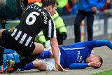thumbnail: Newcastle’s Mike Williamson leaves Jamie Vardy in a heap