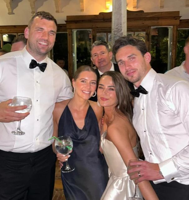 Munster forward Tadhg Beirne and his wife Harriet with Joey and Robyn. Photo: @tadhgbeirne