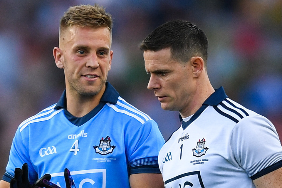 Jonny Cooper (left) and Stephen Cluxton after the All-Ireland SFC Final replay win over Kerry at Croke Park in September