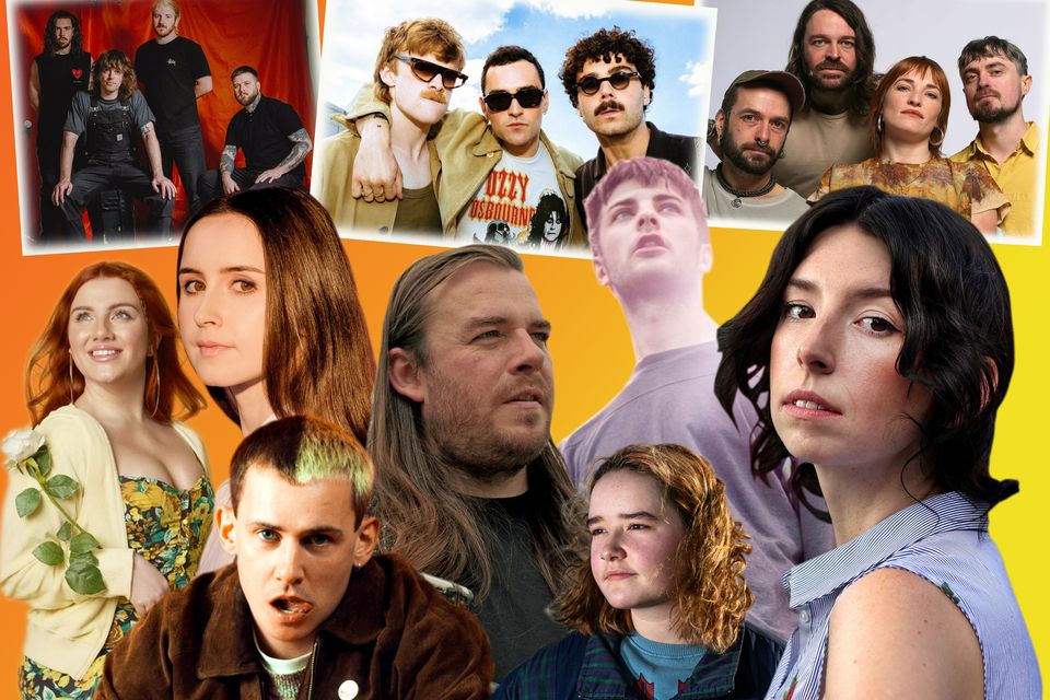 Clockwise from top left: The Scratch, The Murder Capital, Lankum, Faye O'Rourke from Soda Blonde, Grian Chatten, Ezra Williams, John Francis Flynn, Kojaque, Rachael Lavelle and CMAT.