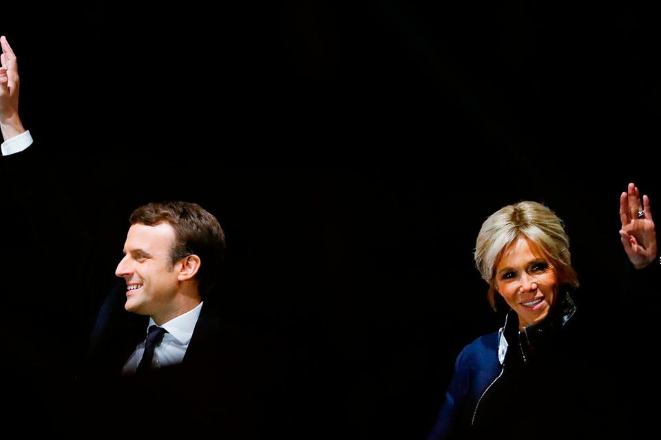 Brigitte Trogneux wears Louis Vuitton for France's presidential