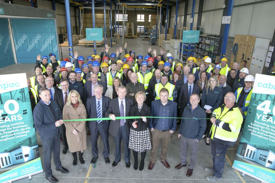 Growth: Minister for Employment Affairs Regina Doherty and staff launch Cabinpac’s factory extension