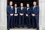 thumbnail: 12/6/2015  (centre) Irish Rugby player Sean Cronin with from left to right, brothers, Liam, Colm and Neill Cronin, With best man Fergus McFadden. Sean Cronin and Claire Mulcahy Wedding,  St. Josephs Catholic Church, Castleconnell, Co. Limerick.
Pic: Gareth Williams / Press 22