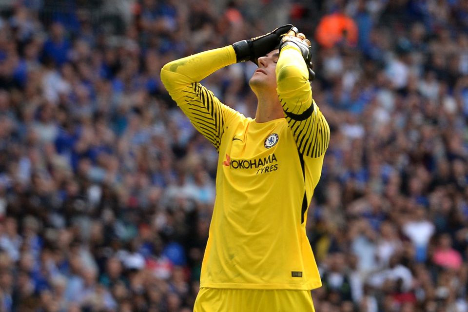 Chelsea goalkeeper Thibaut Courtois missed a penalty in the Wembley shootout against Arsenal