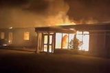 thumbnail: A still image taken from a video showing the blaze at the Ross Lake Hotel in Roscahill, Co Galway