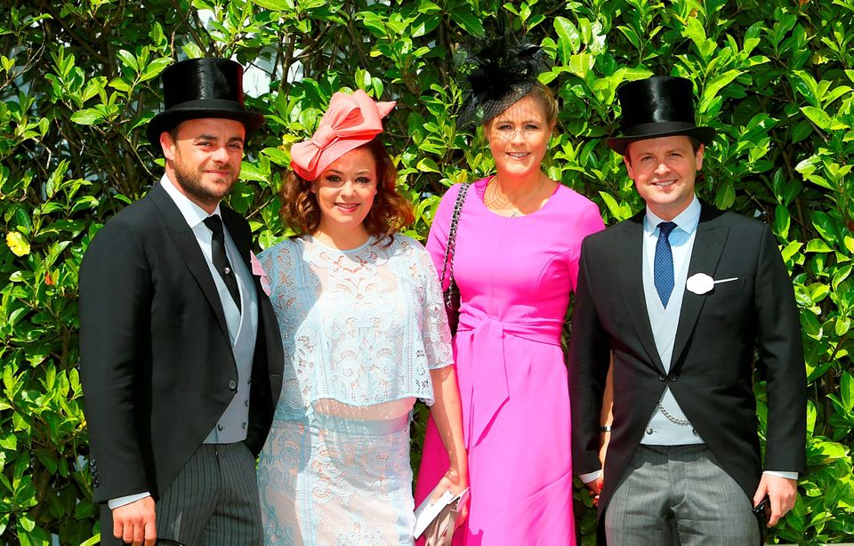 (From left to right) Anthony McPartlin, Lisa Armstrong, Ali Astall and Declan Donnelly during day two of Royal Ascot 2016, at Ascot Racecourse
