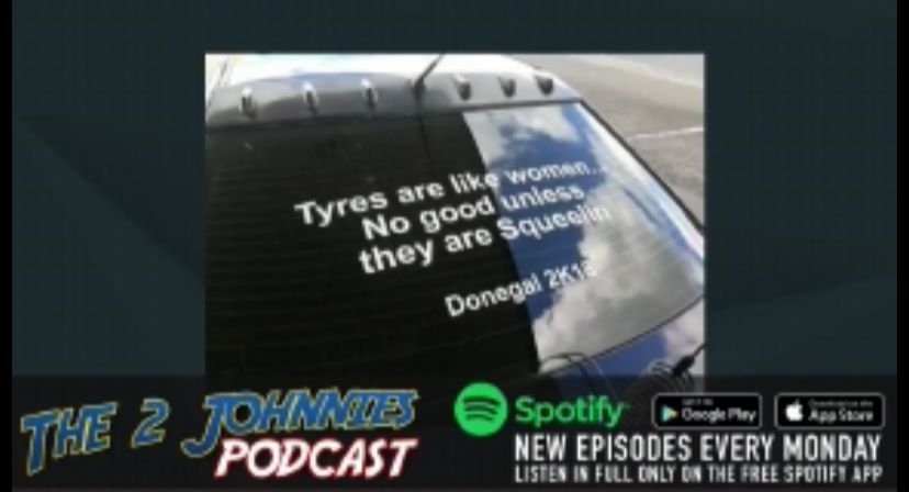 One of the car stickers highlighted in The 2 Johnnies video