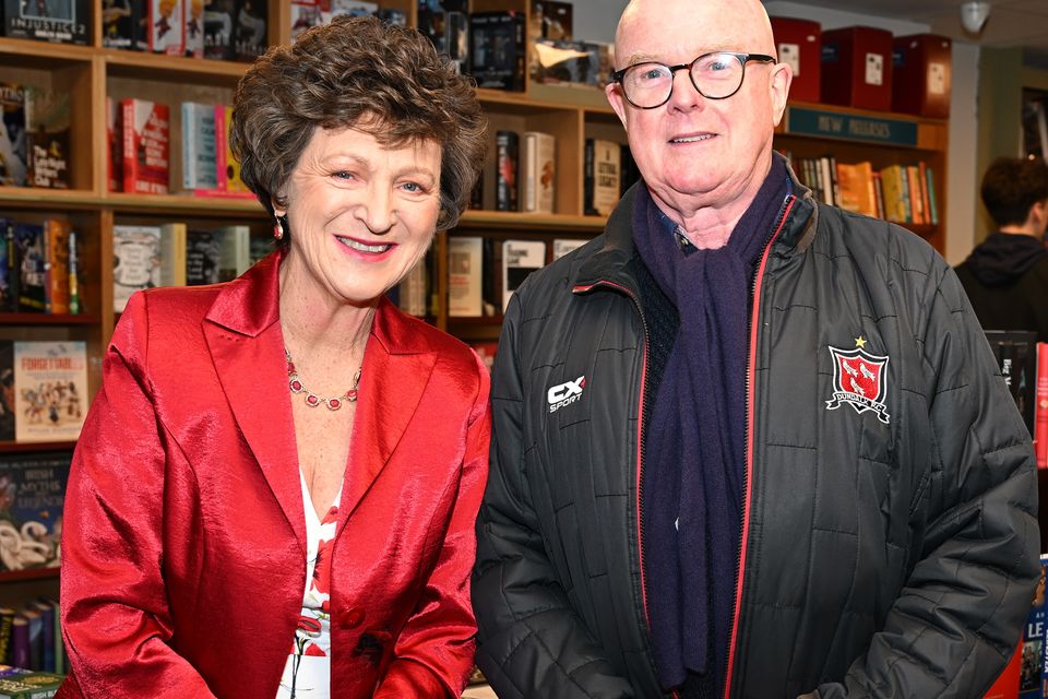 Gerry McDonnell with Susan McGovern at the launch of Susan's latest book 'The She Team Does Lockdown' held in Roe River Books. Photo by Ken Finegan/Newspics Photography
