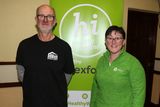 thumbnail: Jonathan King and Annette Dupuy (Healthy Ireland) at the Meet your Neighbours Event in St. Aidan's Hall, Bunclody.