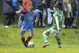 thumbnail: Ronan O'Kelly of St. Anthony's takes on Mark Whelan of Wicklow Rovers. 