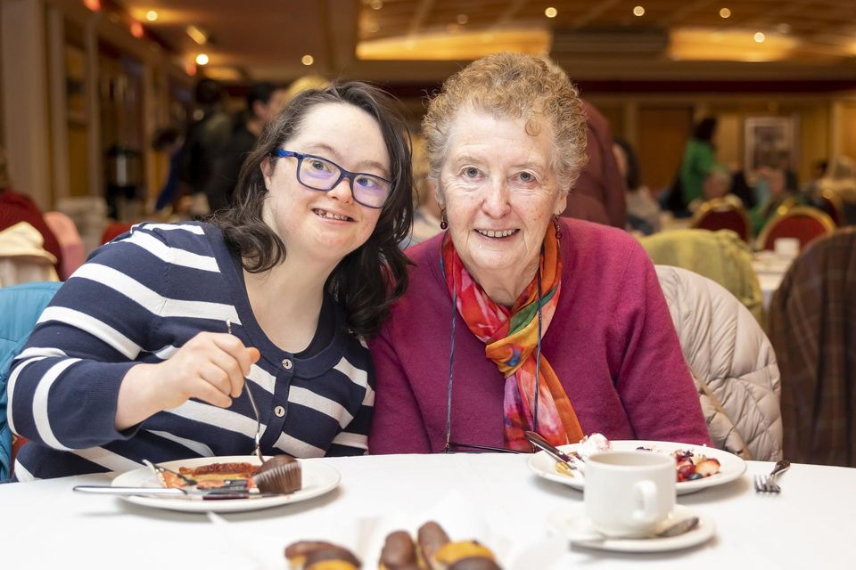 Emma Doolan with her grandmother Eileen Doolan enjoying the Killarney Soroptimist Charity Pancake morning in the Killarney Avenue Hotel on Tuesday.