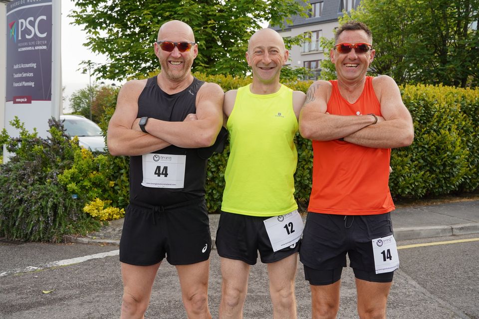 Tom Mcdonald, Fozzy Forristal and James Sheehan pictured before hitting the road in the Kerry 50km Ultra run which took place in Tralee on Saturday. Photo by Mark O'Sullivan. 