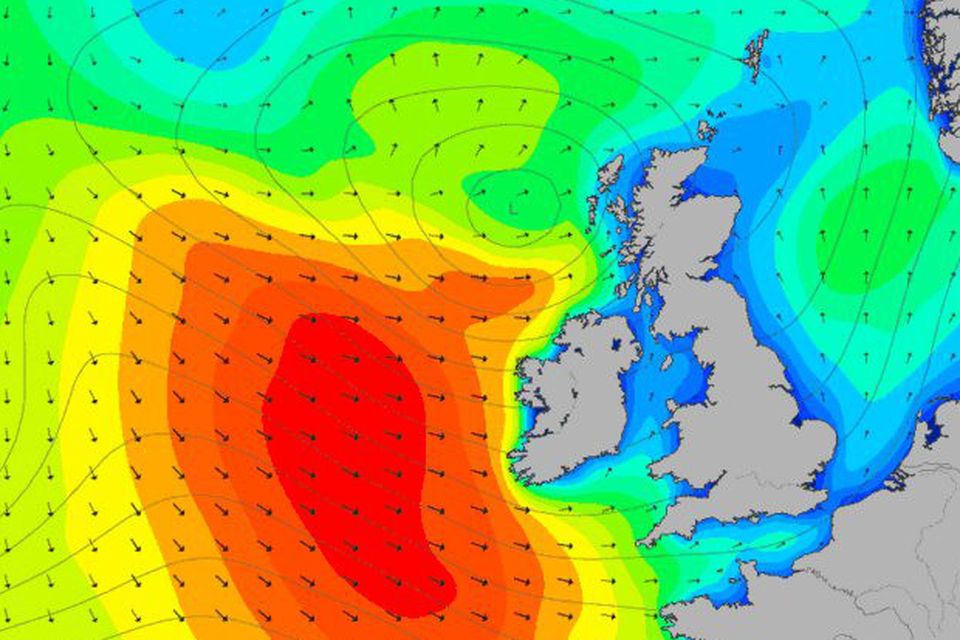 The wave swell off the Irish coast. Graphic courtesy of MagicSeaweed.com