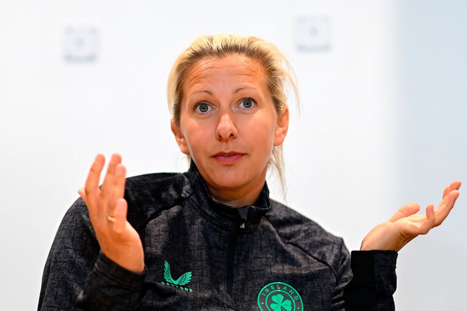 Head coach Carla Ward during a Republic of Ireland women's media conference