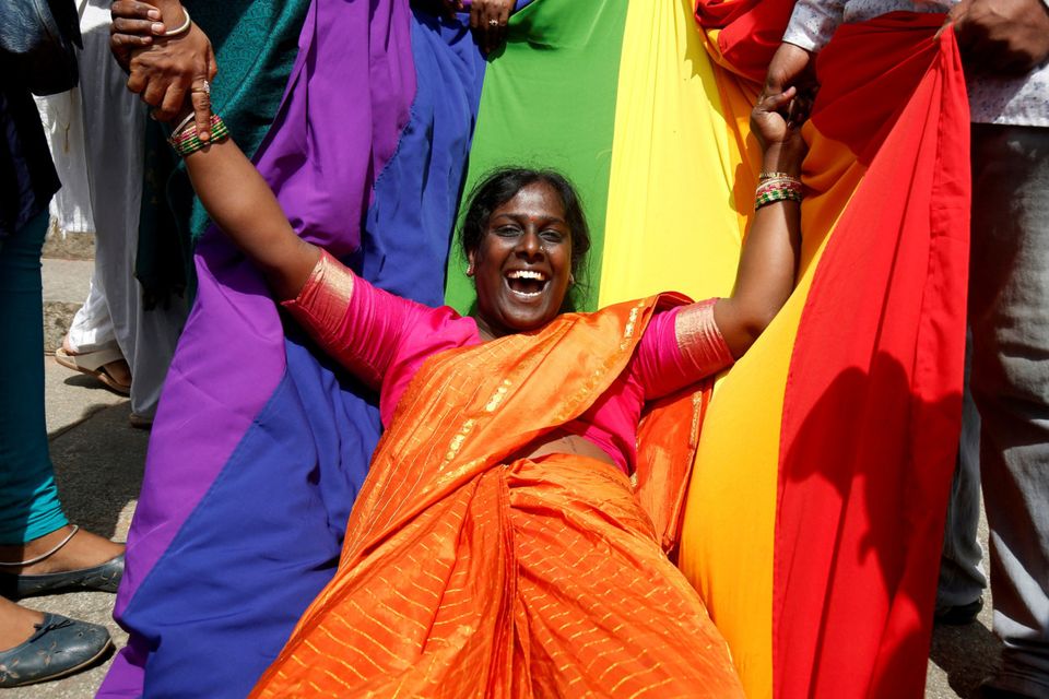 An LGBT activist. Photo: REUTERS/Abhishek N. Chinnappa