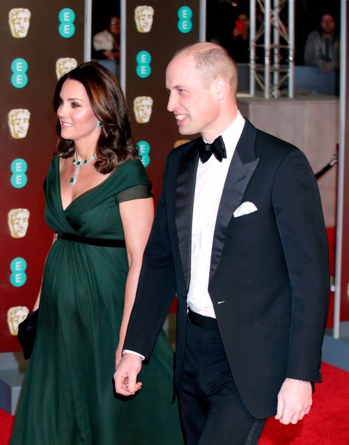 The Duke and Duchess of Cambridge attending the EE British Academy Film Awards held at the Royal Albert Hall, Kensington Gore, Kensington, London. PRESS ASSOCIATION Photo. Picture date: Sunday February 18, 2018. See PA Story SHOWBIZ Bafta. Photo credit should read: Yui Mok/PA Wire.