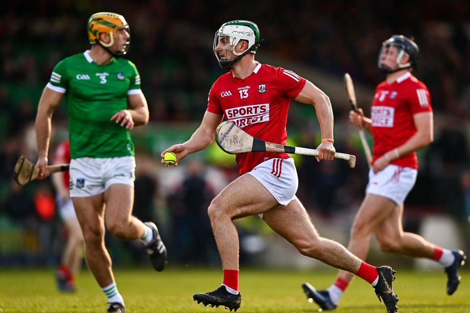 Cork's Shane Kingston takes the fight to Limerick during last year's NHL match at TUS Gaelic Grounds in Limerick. Photo: Eóin Noonan/Sportsfile: