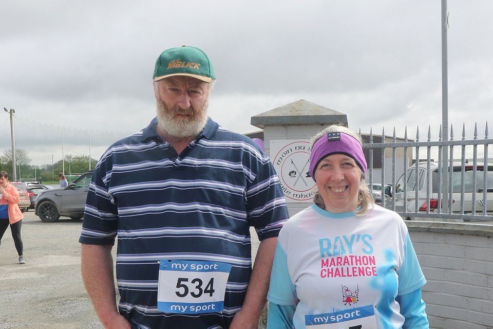 Paddy and Joan Neville at the Stephen O'Leary Memorial 5K Fun Run/Walk in Monageer.
