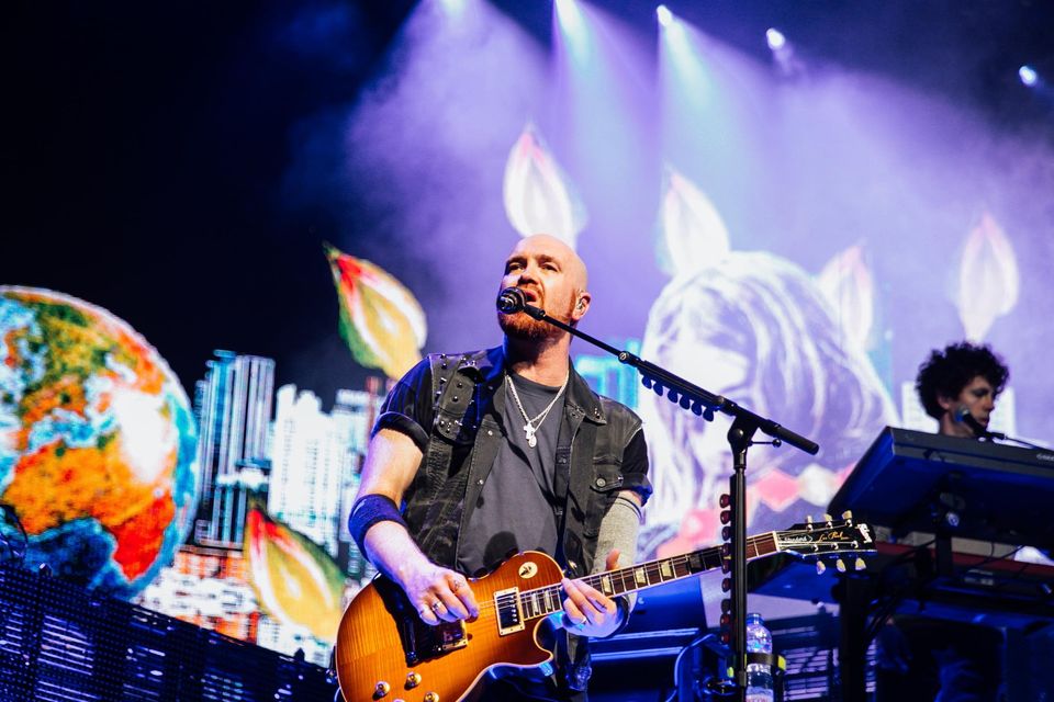 CARDIFF, WALES - MAY 23: Mark Sheehan of The Script performs on stage at Motorpoint Arena Cardiff on May 23, 2022 in Cardiff, Wales. (Photo by Mike Lewis Photography/Redferns)