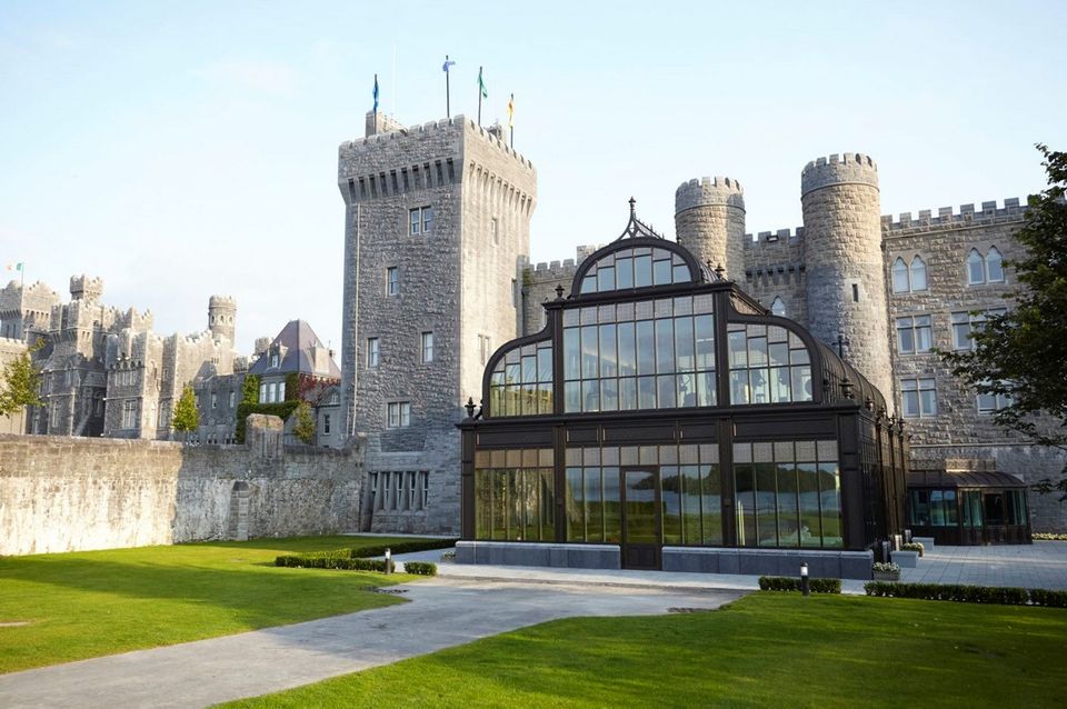 The new spa, housed within a bronze conservatory, at Ashford Castle.