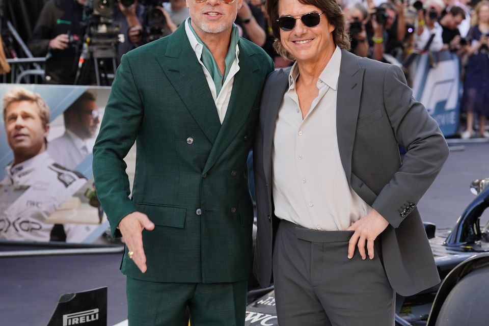 Brad Pitt and Tom Cruise attending the F1: The Movie European premiere at Cineworld Leicester Square, London (Ian West/PA)