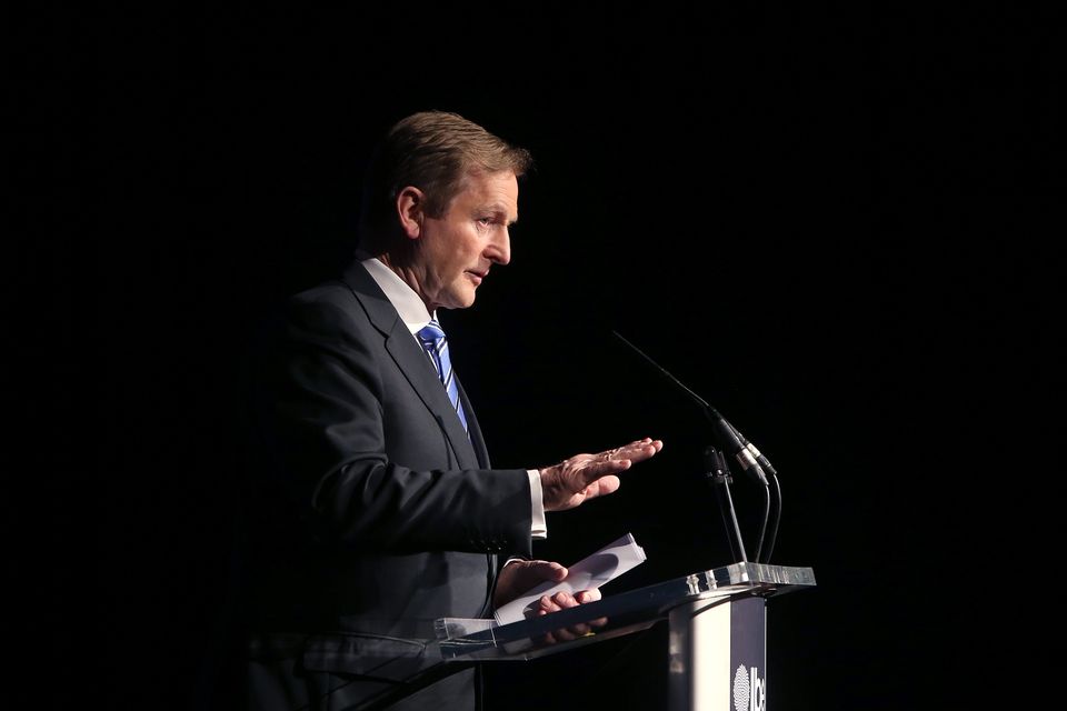 Taoiseach, Enda kenny, TD speaks at the IBEC CEO Conference in Dublin Castle. Picture credit; Damien Eagers