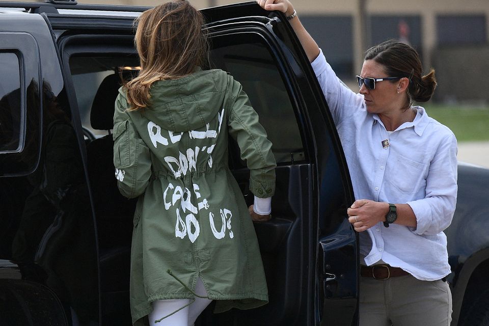 Melania Trump visits the New Hope children's refuge in Texas in 2018, where children of alleged illegal immigrants were housed. Photo: Getty