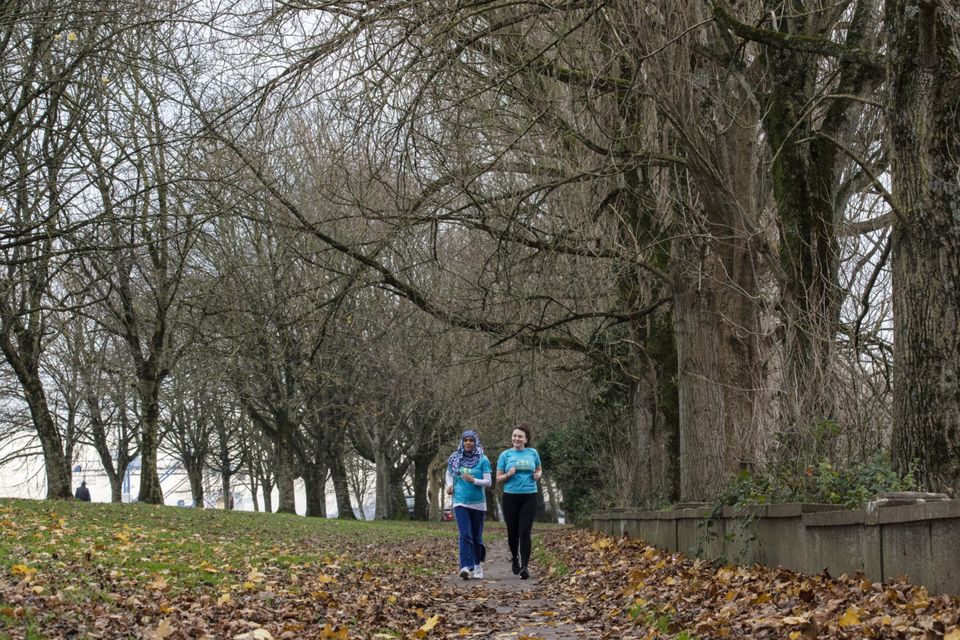 More than running: Uzma Shaheen and Aileen Linehan in Cork. Photo by Clare Keogh