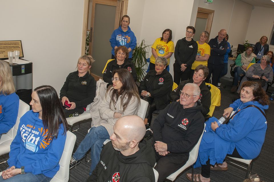 Some of the attendance pictured at the launch of Darkness into Light at MJ O'Connor's building in Drinagh on Wednesday evening. Pic: Jim Campbell