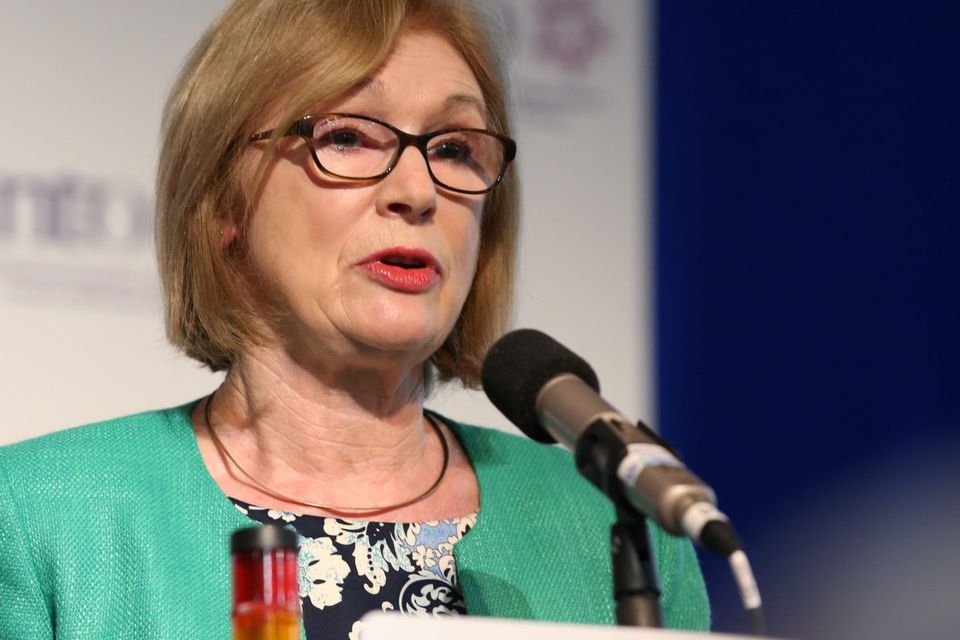 Education Minister Jan O'Sullivan during her address to  the Irish National Teachers' Organisation annual congress at the West County hotel in Ennis yesterday