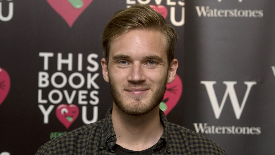 PewDiePie at a book launch (Hannah McKay/PA)