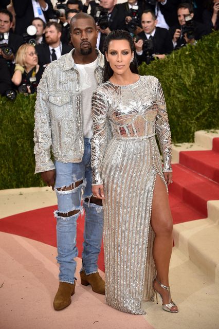 Kanye West and Kim Kardashian at the Met Gala 2016.