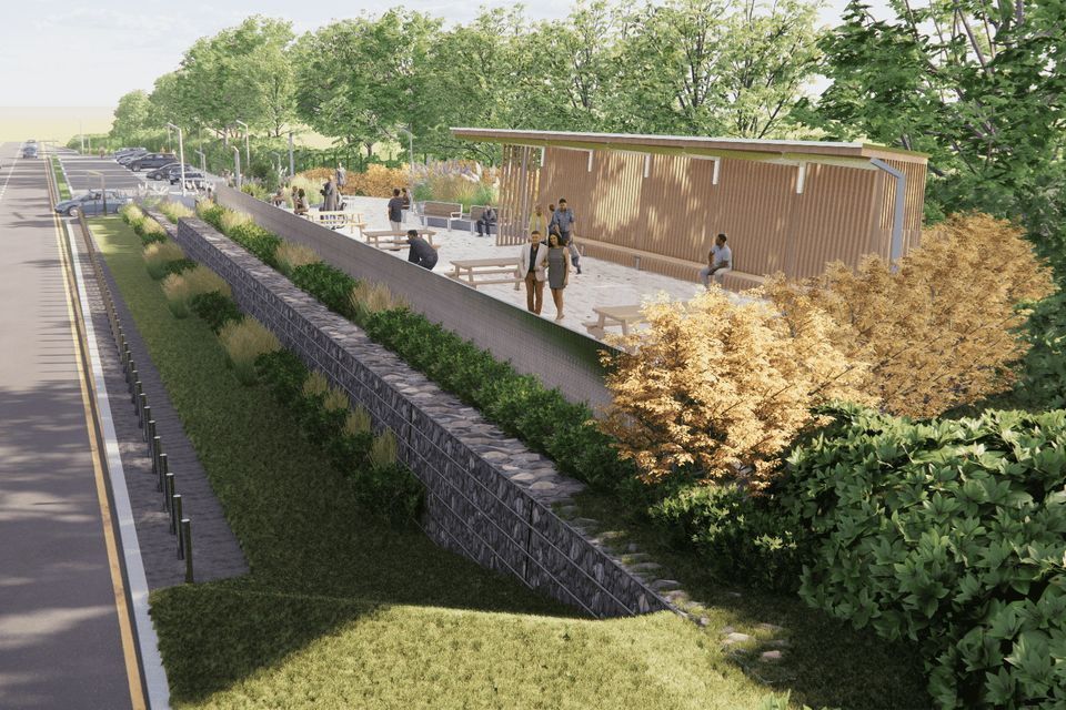 A computer-generated image of the planned viewing platform at Dublin Airport