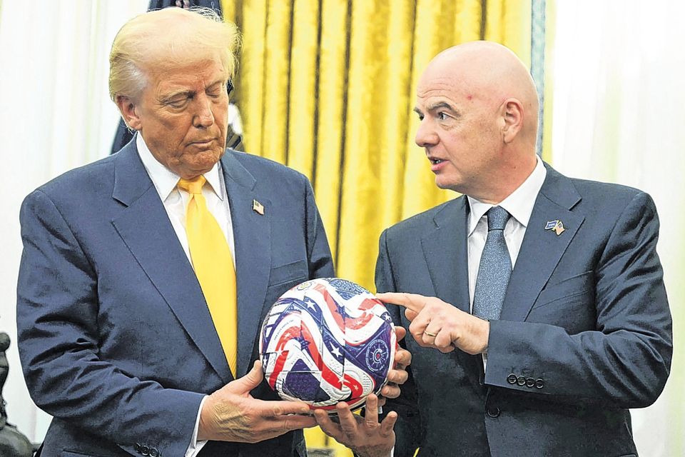 Fifa boss Gianni Infantino with US President Donald Trump at the White House. Photo: Getty Images