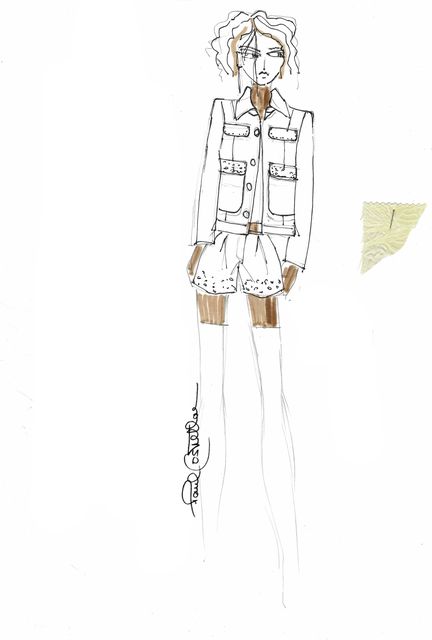 An exclusive sketch hand-drawn by Paul Costelloe of his Spring/Summer 25 Collection. Sketch: Courtesy of Paul Costelloe