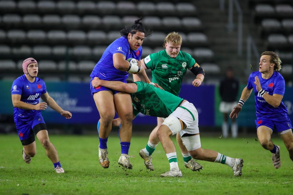 France's Posoro Tuirangi plays against Ireland in the World Rugby U20 Championship final held in Cape Town, South Africa in July last year. Photo: World Rugby (Getty Images)