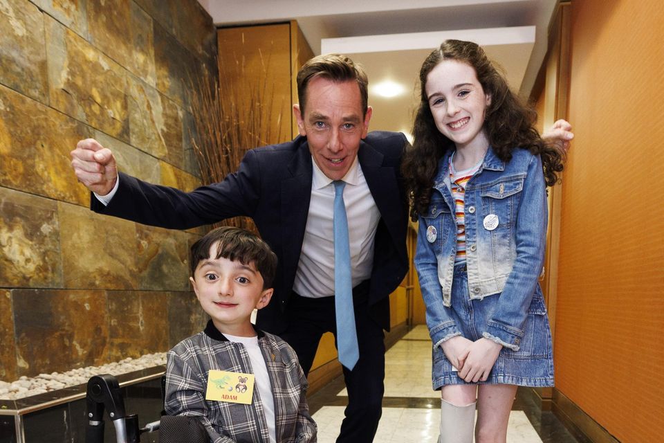 Ryan Tubridy with Adam King and Saoirse Ruane bakstage ahead of his final Late Late Show. Photo: Andres Poveda.