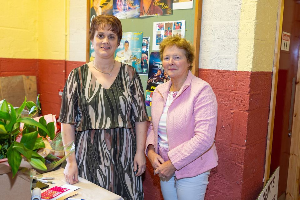 Miriam Gaire and Geraldine McNamara pictured at the fashion show in Duagh on Sunday which was in aid of the Palliative Care Unit in Tralee. Photo by John Kelliher.