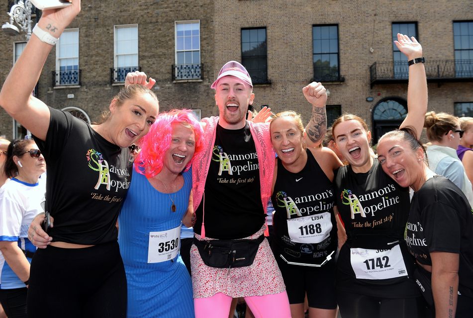 Runners from Shannon's Hopeline at the VHI Women's Mini Marathon Photo: Caroline Quinn