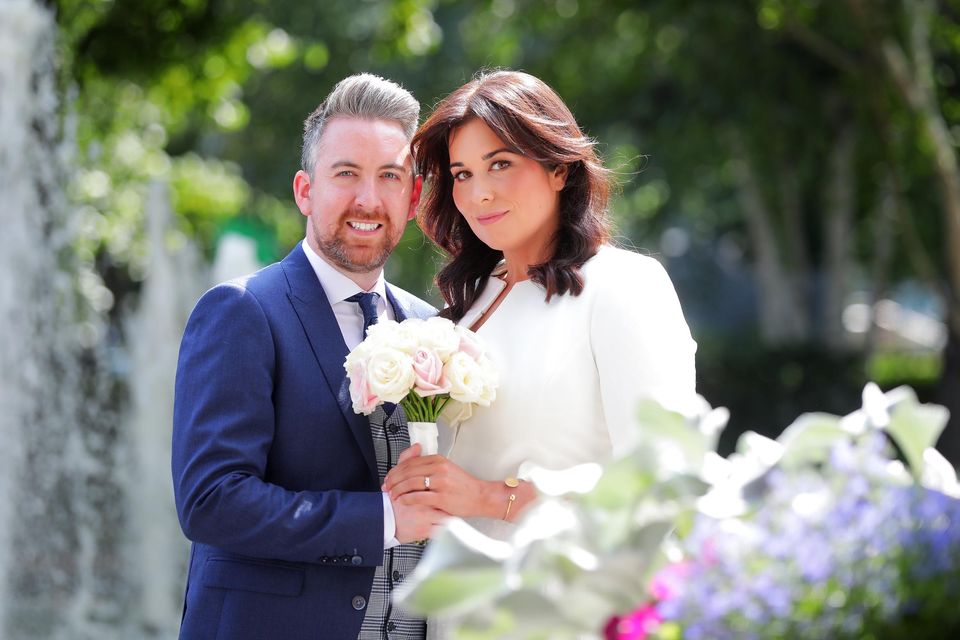 Stefanie Preissner and her husband Noel Byrne pictured after they got married on Friday. Picture: Gerry Mooney