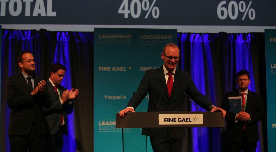 Simon Coveney minutes after Leo Varadkar was announced as the new Fine Gael leader