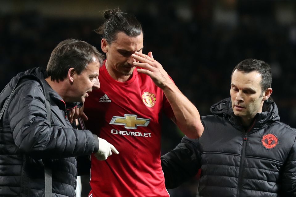 Zlatan Ibrahimovic is recovering from a knee injury