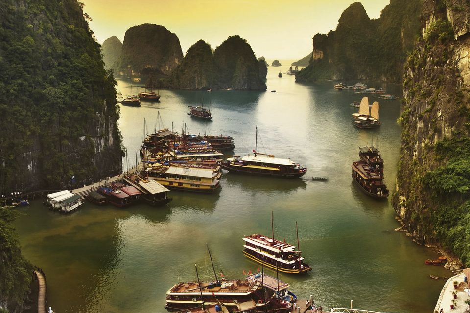 Cruise Boats in Halong Bay, Vietnam
