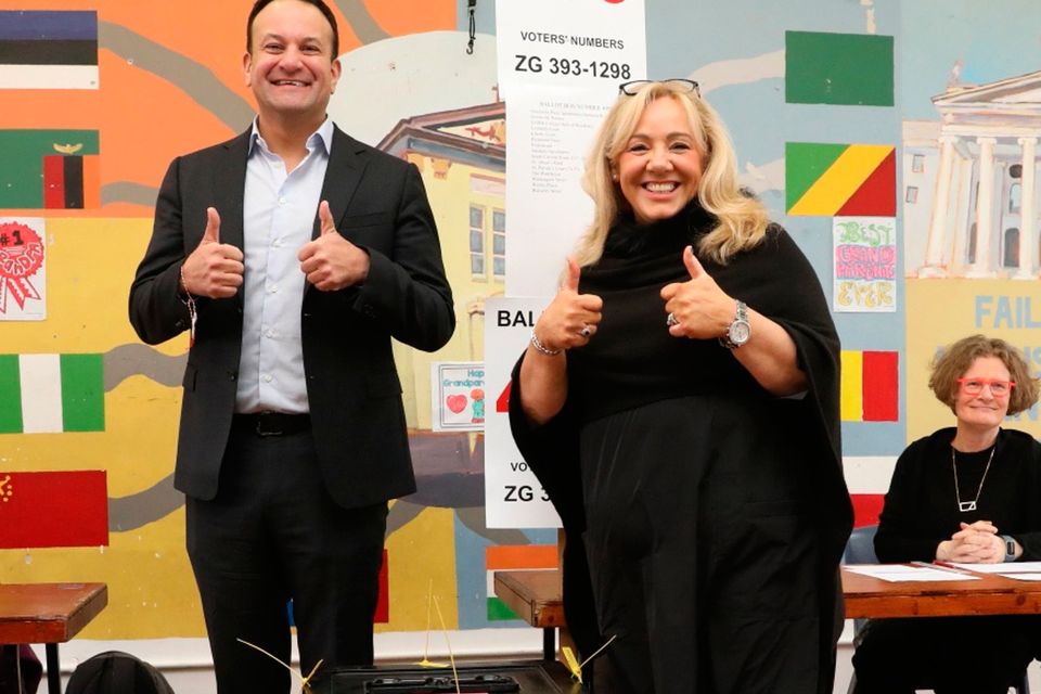 Taoiseach Leo Varadkar and Fine Gael senator Mary Seery Kearney voting in the referendums