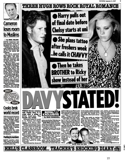 A newspaper article about the Harry published in The People on 2007 which was entered into evidence