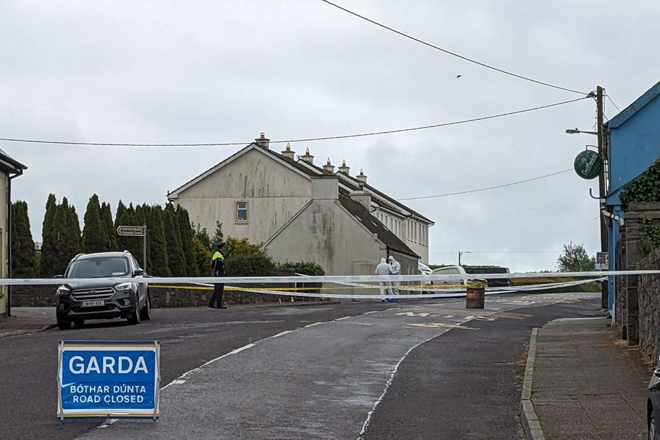 The scene in the North Kerry village of Knockanure where a murder investigation has been launched after a man was stabbed.  Photo by Fergus Dennehy 