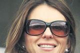thumbnail: Actress and film producer Liz Hurley in the stands at Cheltenham