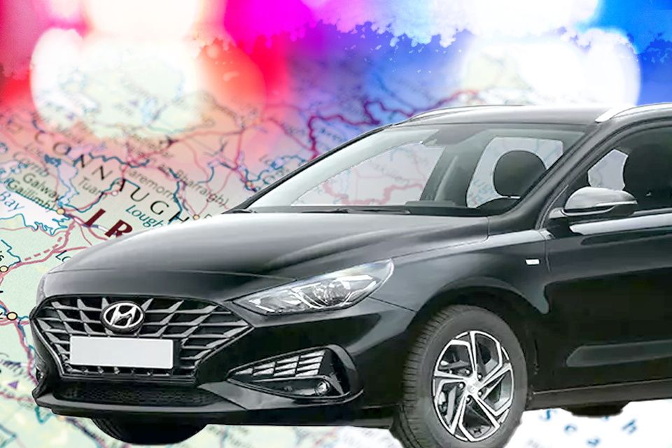 The black Hyundai i40 is the type of car often used as an unmarked garda vehicle